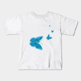 Chapman's blue butterflies flying Kids T-Shirt